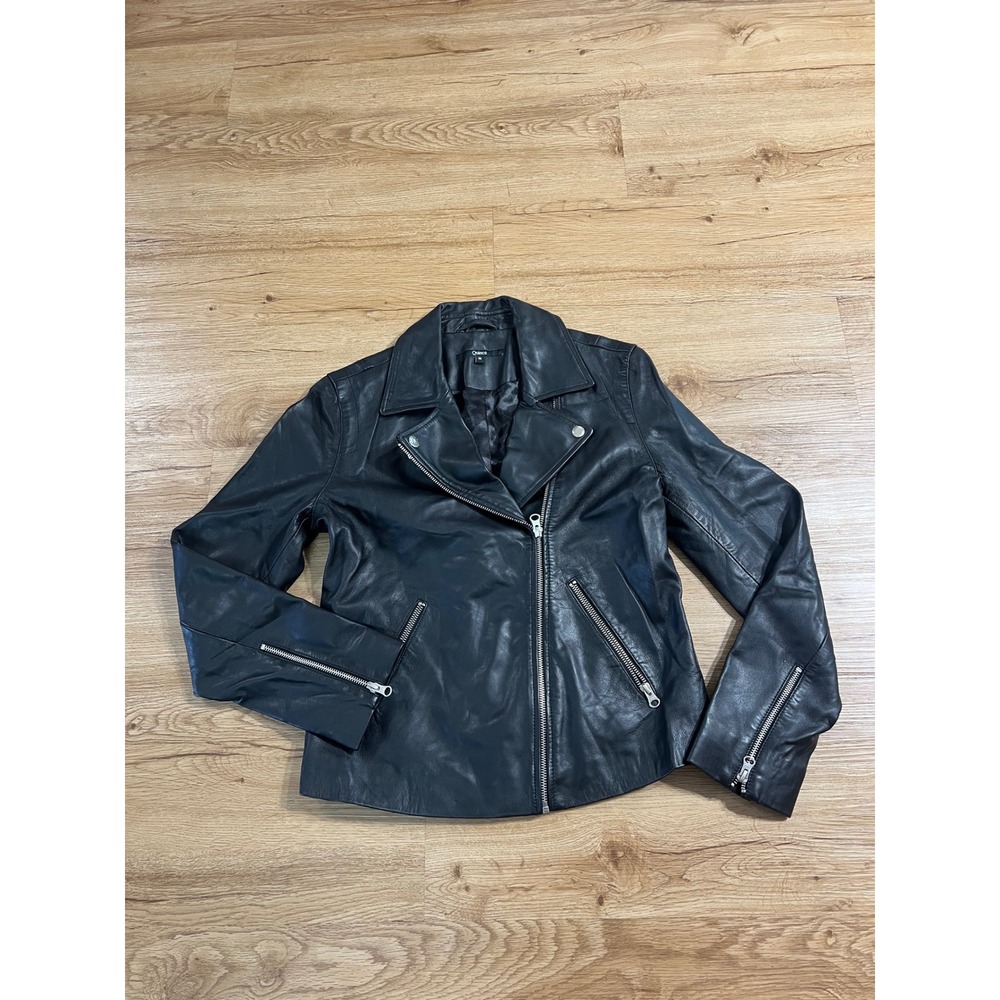 Quince Leather Motorcycle Jacket Women's M Black Sheep Leather Moto Biker